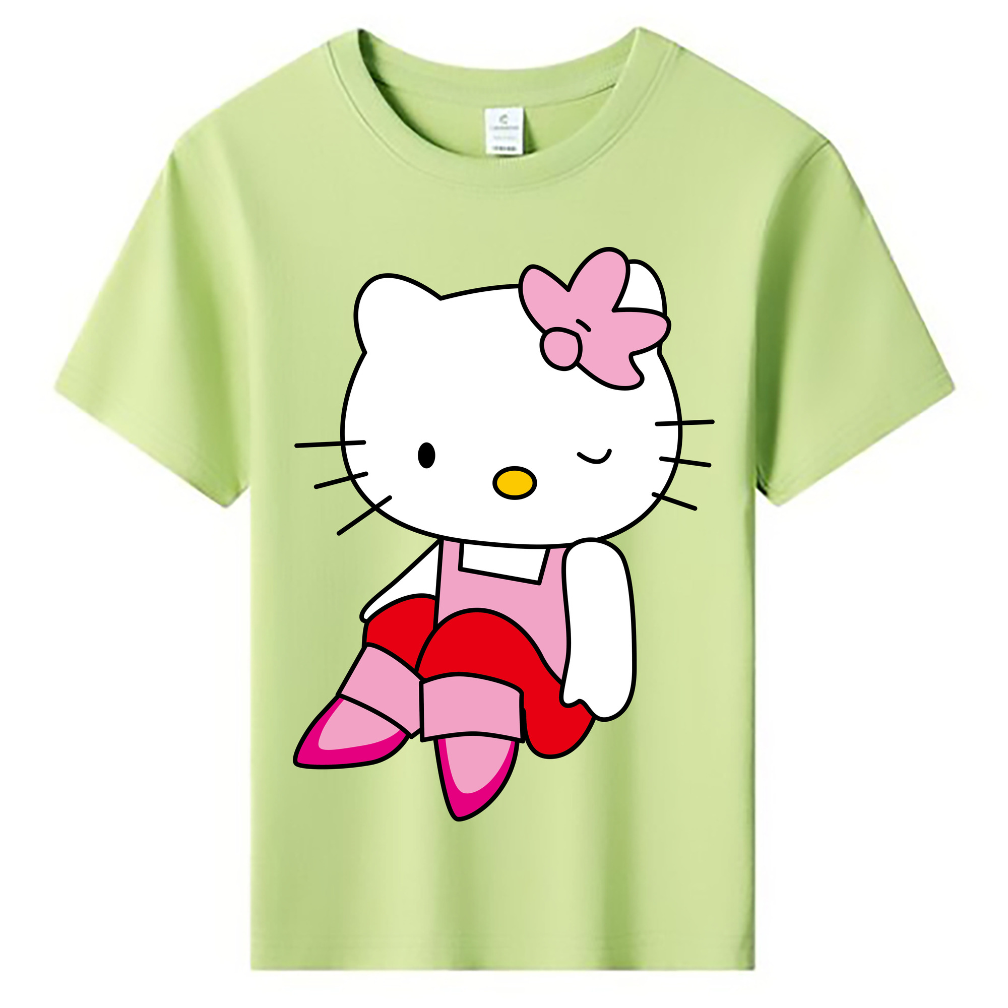 （画像用） Hello Kitty ハローキティ 綿100％キッズTシャツ（フロントプリント）